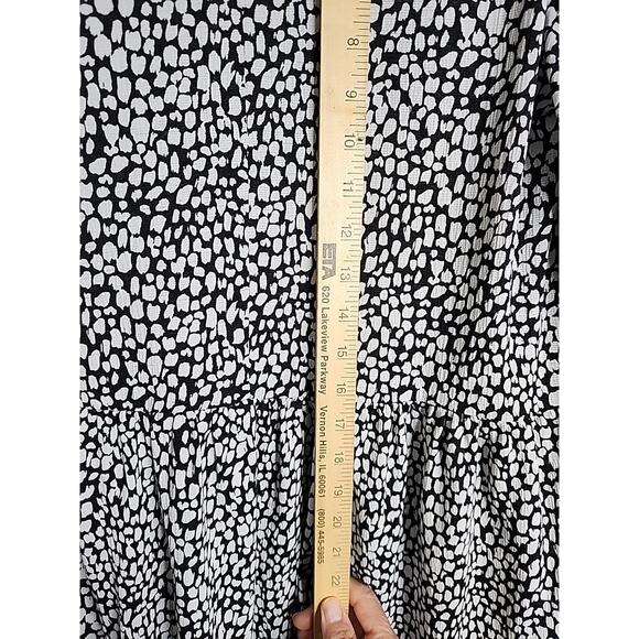 Zara Polka Dot Dress Size S Black & White Long Sleeve Midi Length Loose Flow Fit - Picture 11 of 12